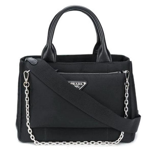 着脱ポーチ付き Prada ナイロン+レザーTote 1BG364_UKW_F0002_V_OOT